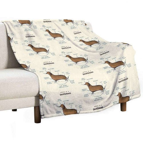 Anatomy of A Dachshund Premium Throw Blanket