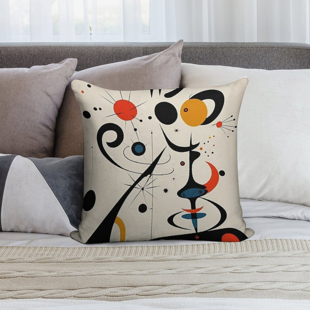Joan Miro Soft Hidden Zipper Throw Pillow