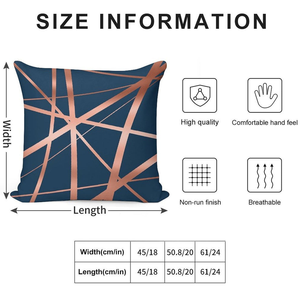 Navy Rose Gold Luxe Soft Style Accent Throw Pillow