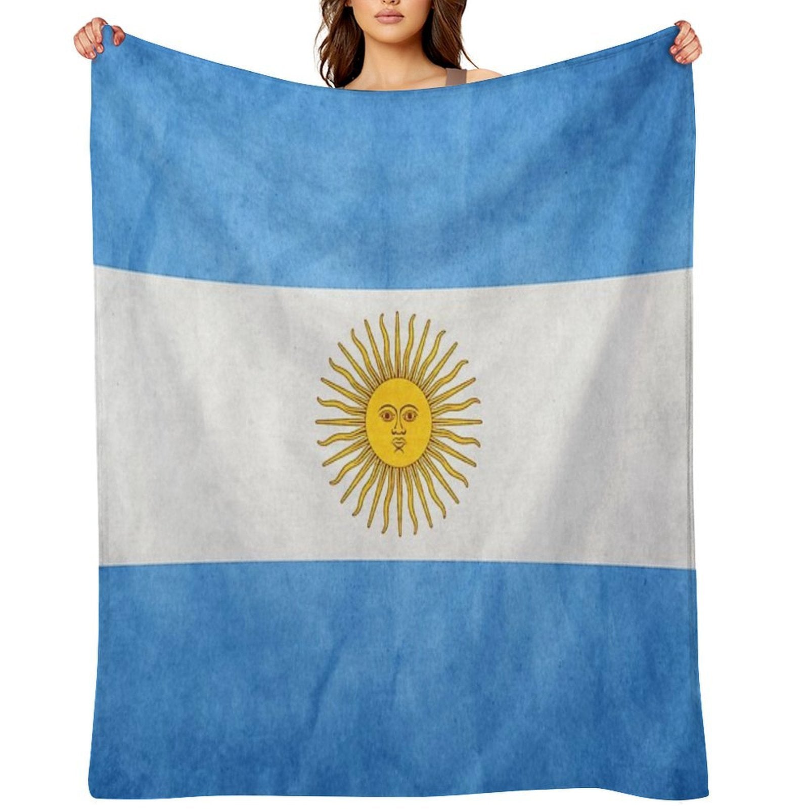 Argentina  Argentinian Flag  National Flag of Argentina Sustainable Throw Blanket