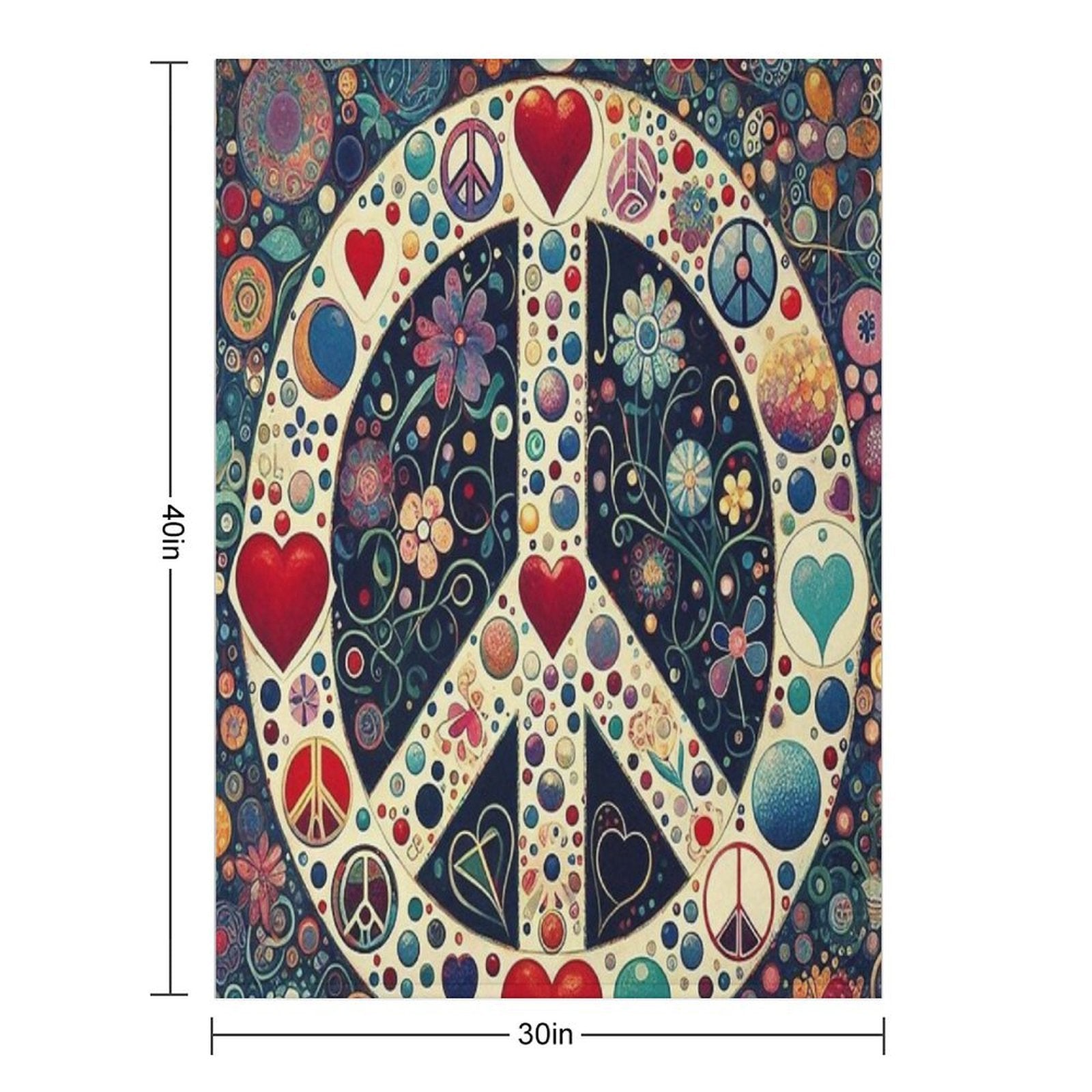 Vintage Hippy Art Sustainable Throw Blanket