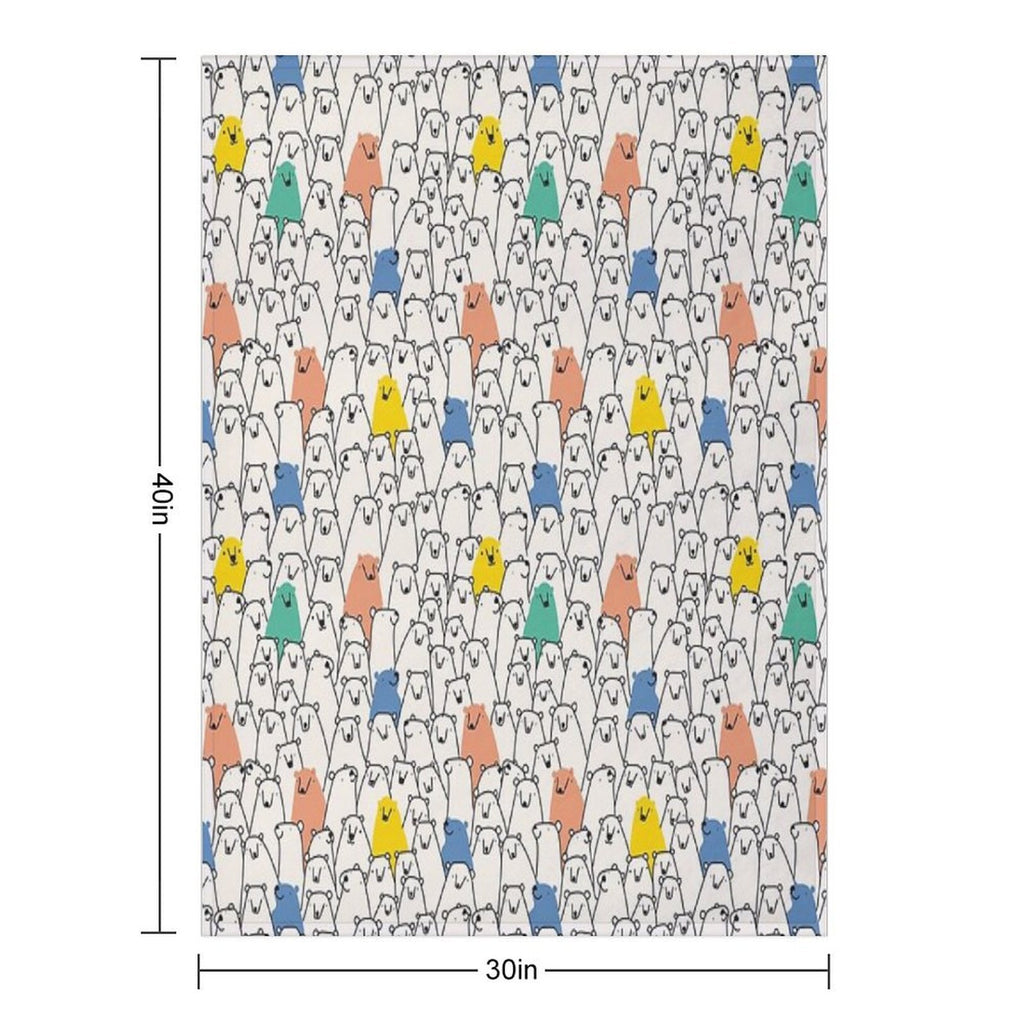 Bears Pattern Gift-ready Throw Blanket