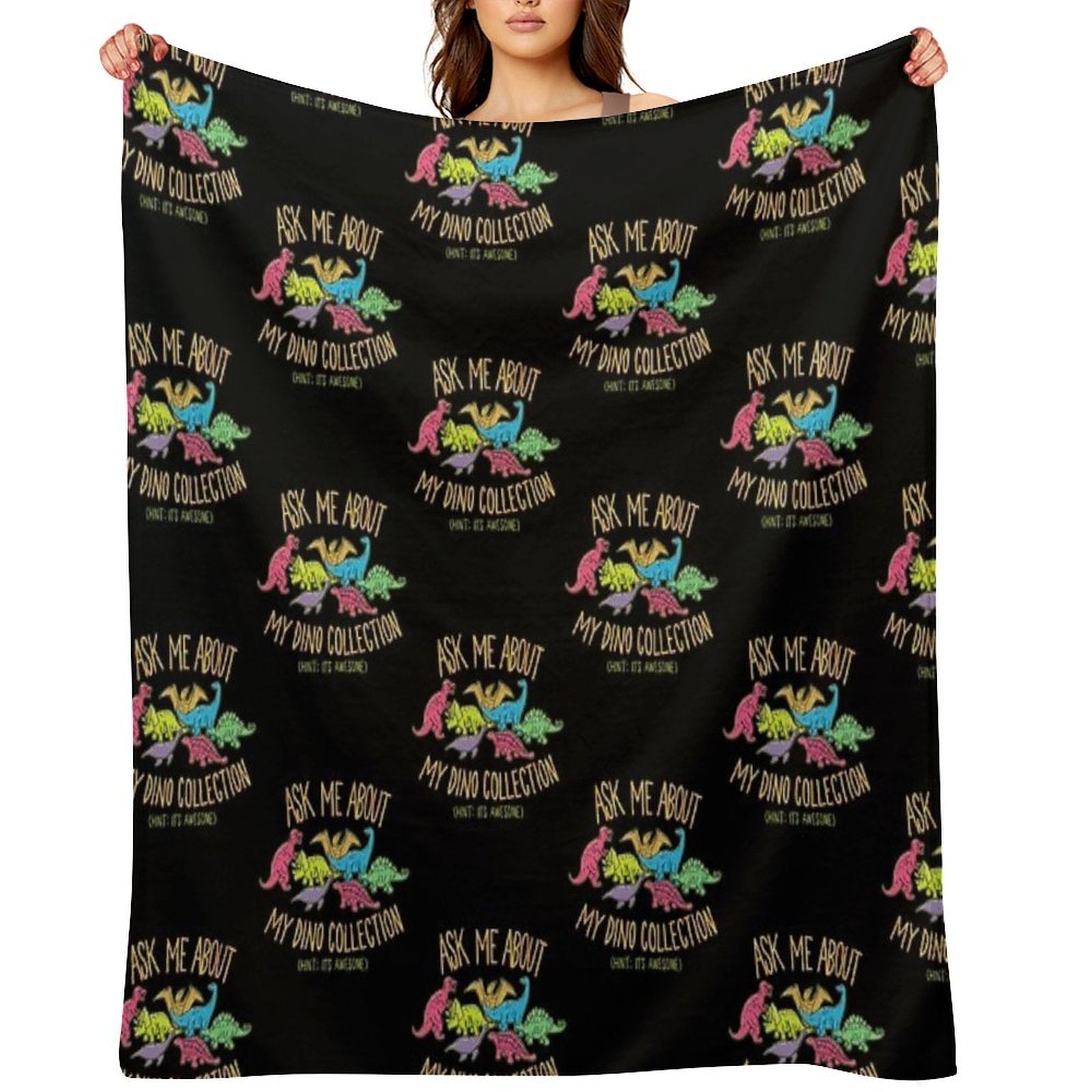 Dino Collection Travel-friendly Throw Blanket
