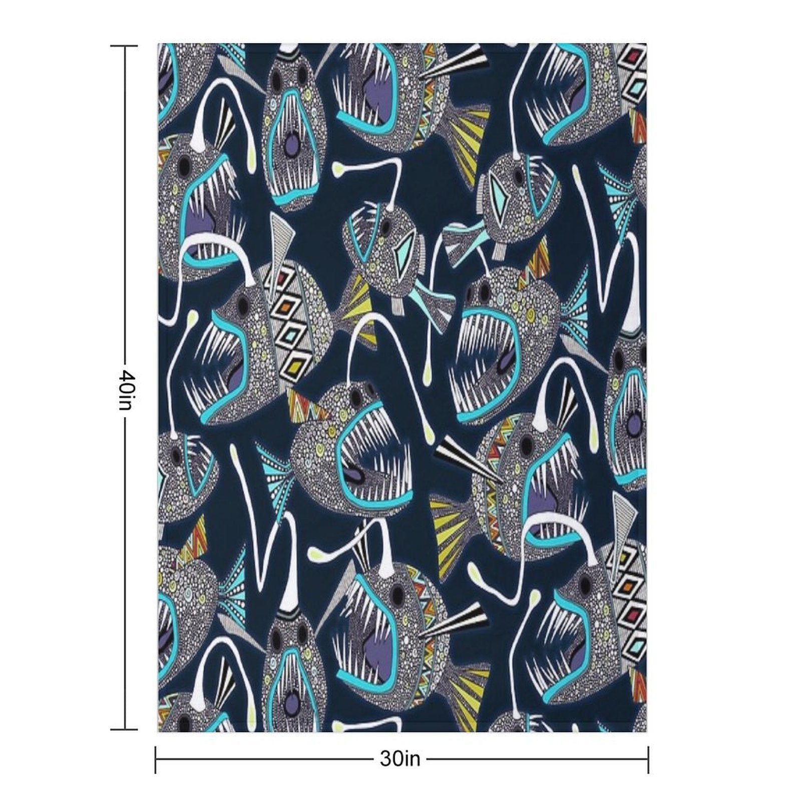Deep Sea Anglerfish Velvety-soft Throw Blanket