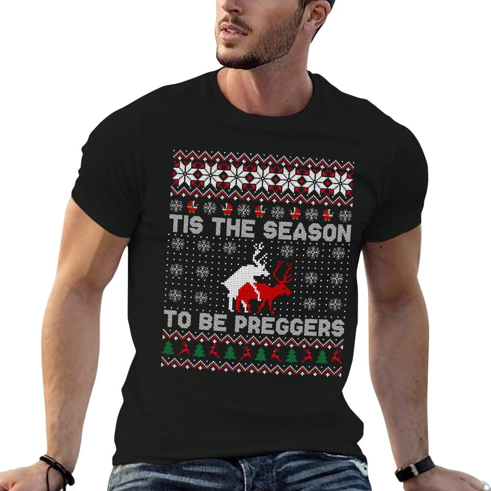 Tis The Season To Be Pregnant Ugly Christmas Sweatshirt Gift Sweatshirt  Affordable Price T-Shirt