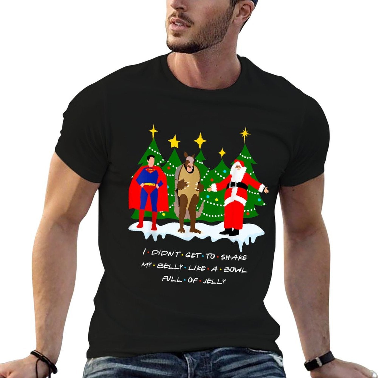 Christmas with Friends. Shake My Belly  Cotton T-Shirt