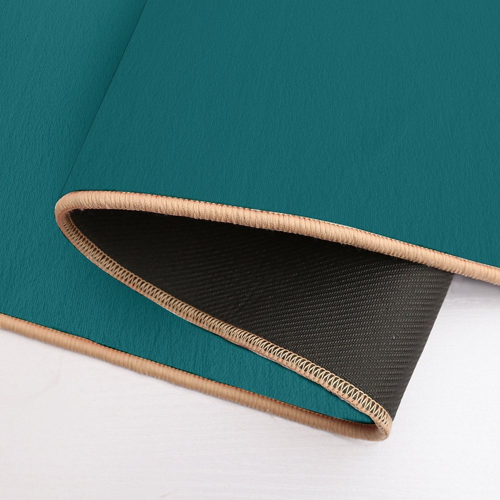 Ocean Blue Blue Solid Color  Slip-Resistant Bath Mat