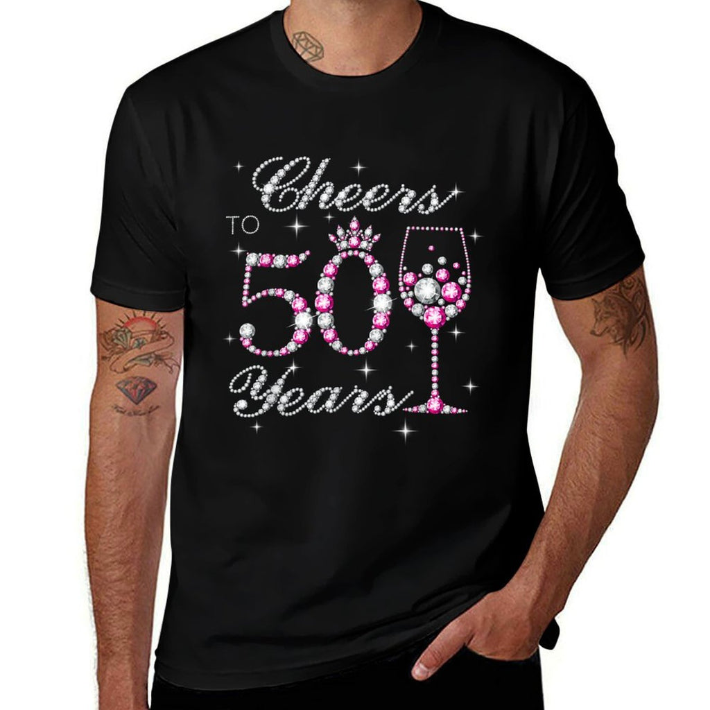 Cheers to 50 Years 50th Birthday Outfit, Born in 1970  Rolled Sleeves T-Shirt