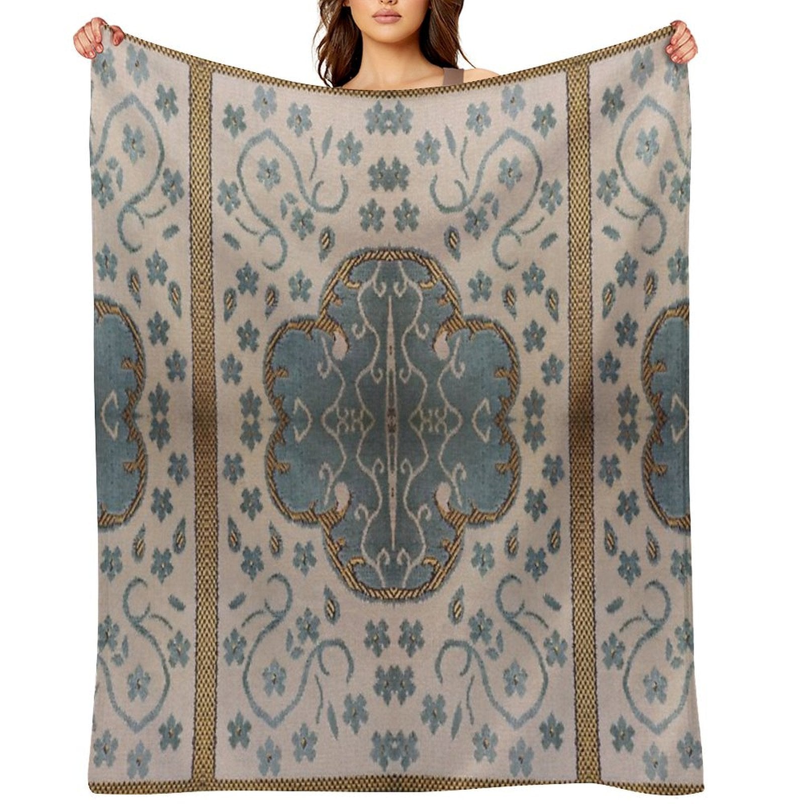 Arabian Rug Print Wrinkle-free Throw Blanket