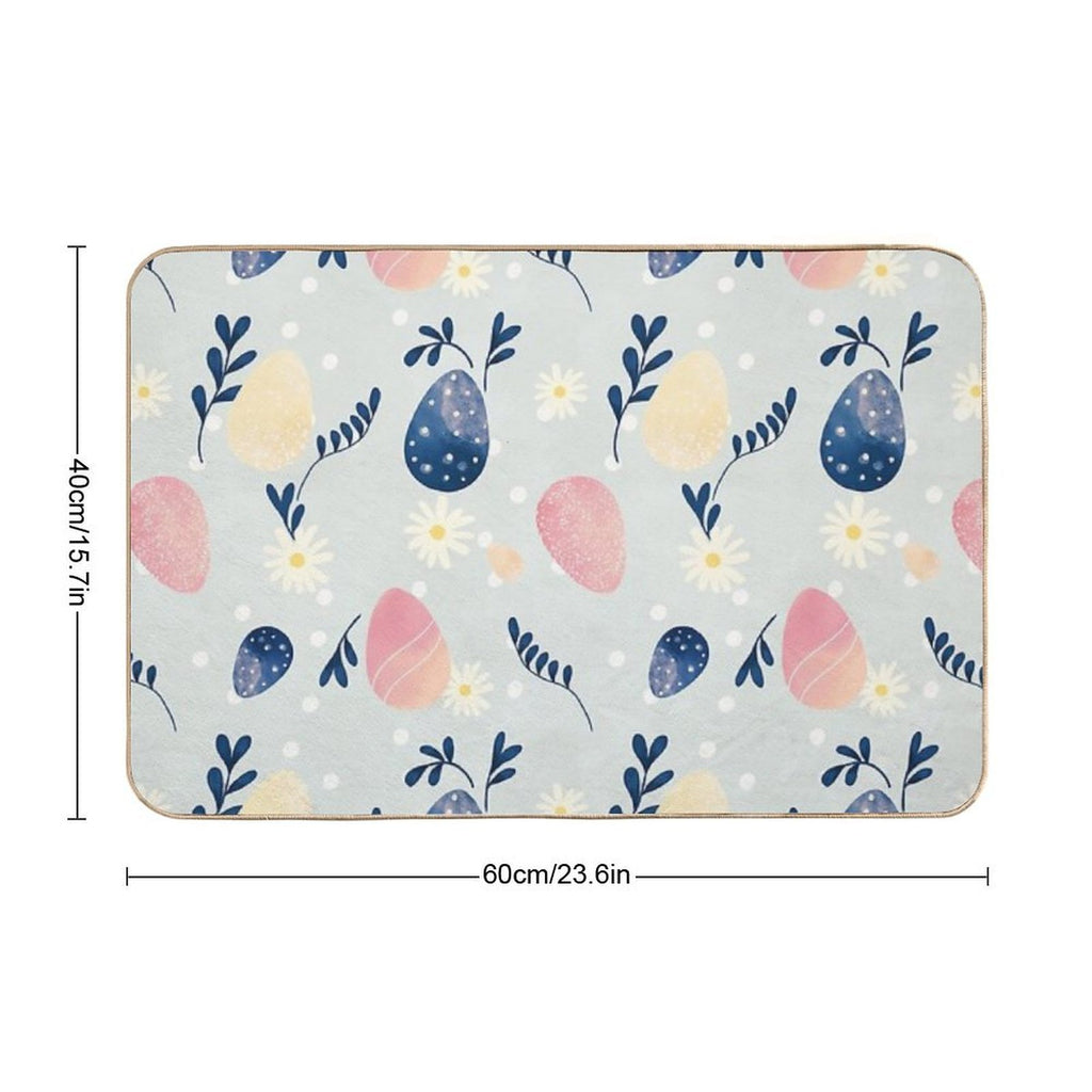 Easter Eggs And Flowers  Repositionable Bath Mat
