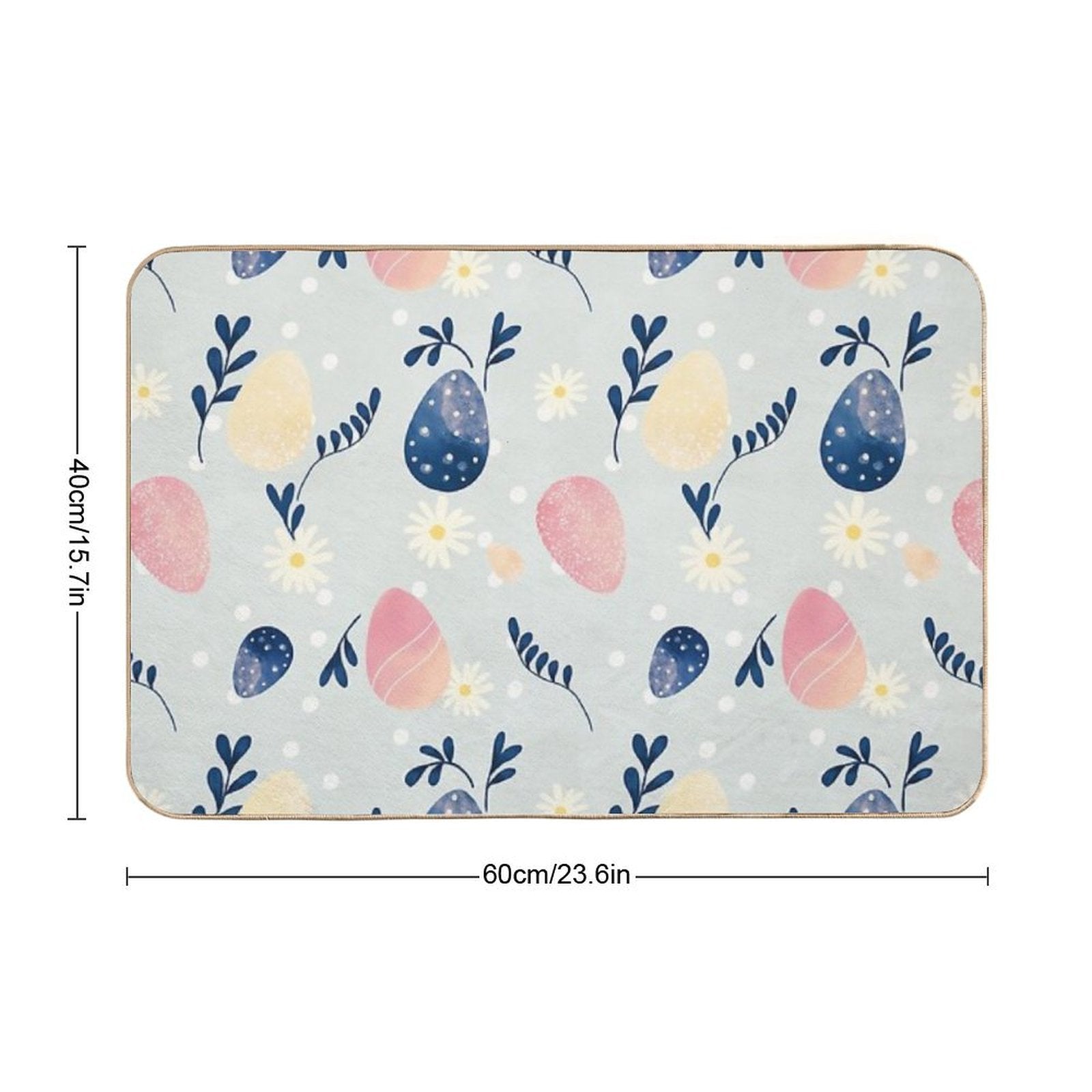 Easter Eggs And Flowers  Repositionable Bath Mat