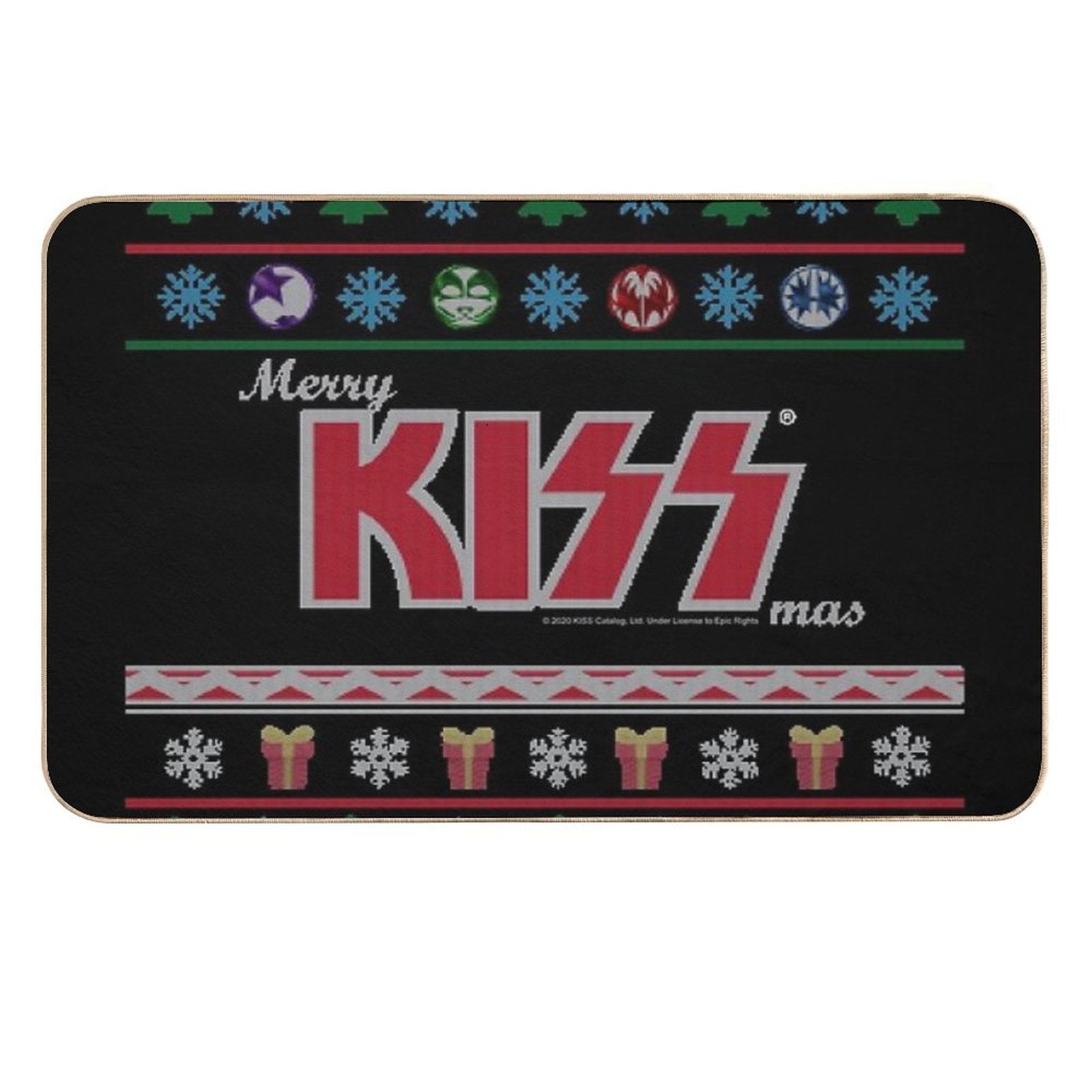 KISS ® The Band - Merry KissMas Ugly Sweater  Anti-Trip Bath Mat