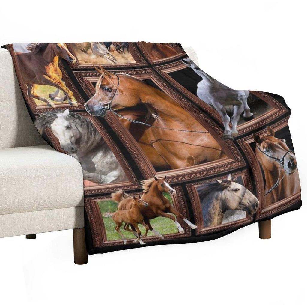 Horse Arabian Horses Blanket Sustainable Throw Blanket