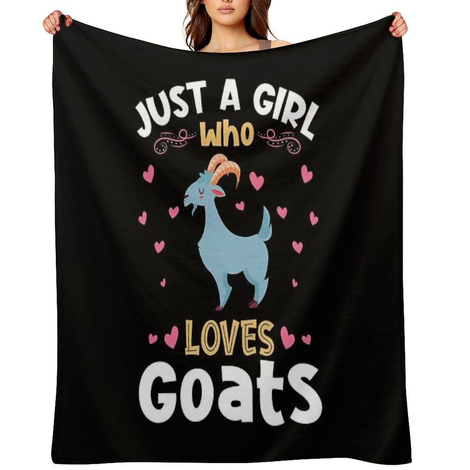Just A Girl Who Loves Goats Gift Anti-pilling Throw Blanket