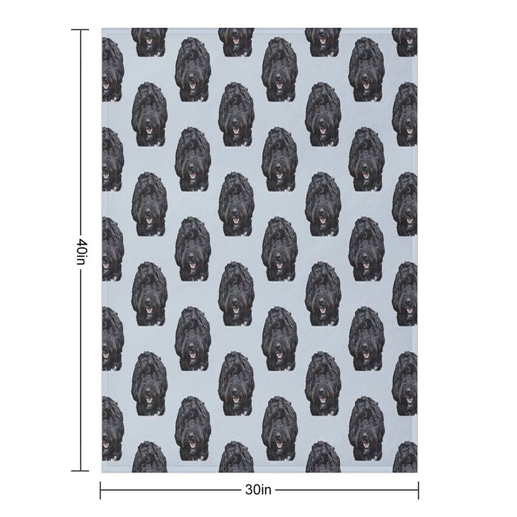 Black Doodle  Cockapoo Dog Compact Throw Blanket