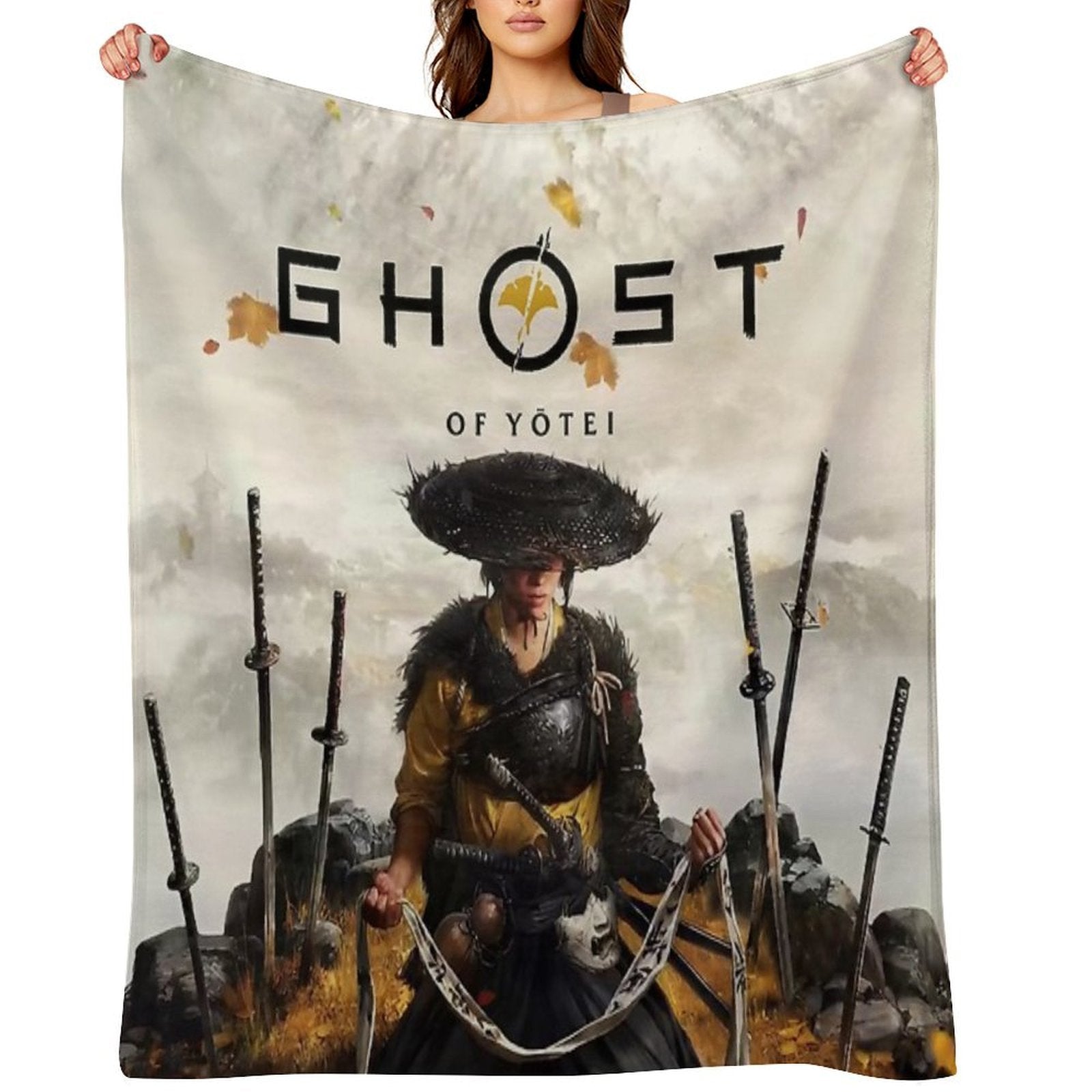 Ghost of Yōtei Video Game Shrink-resistant Throw Blanket