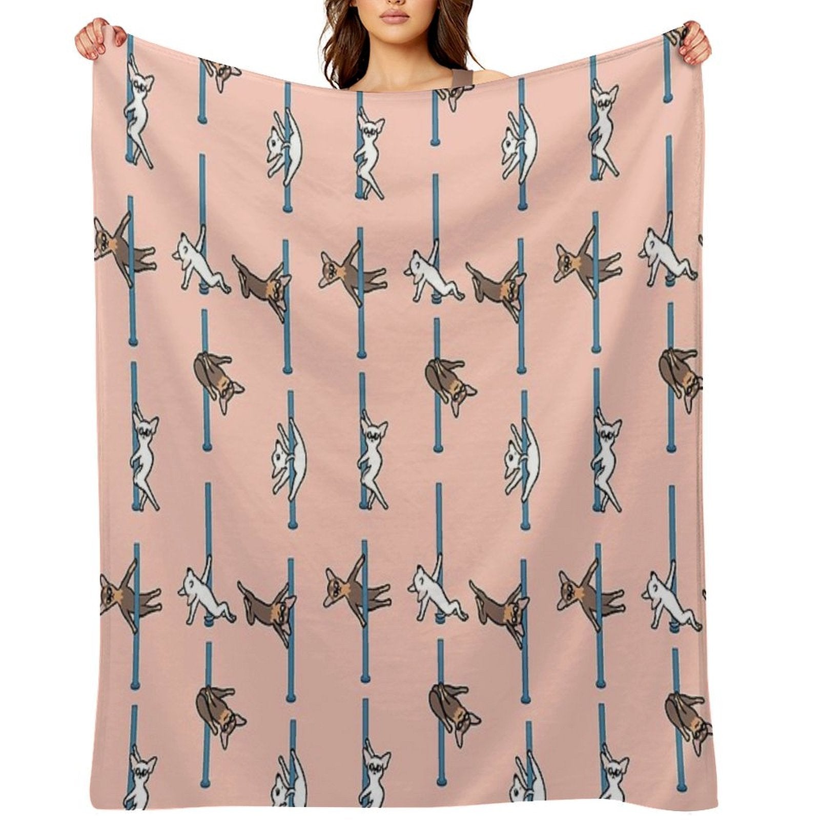 Chihuahua Pole Dancing Club Eco-conscious Throw Blanket