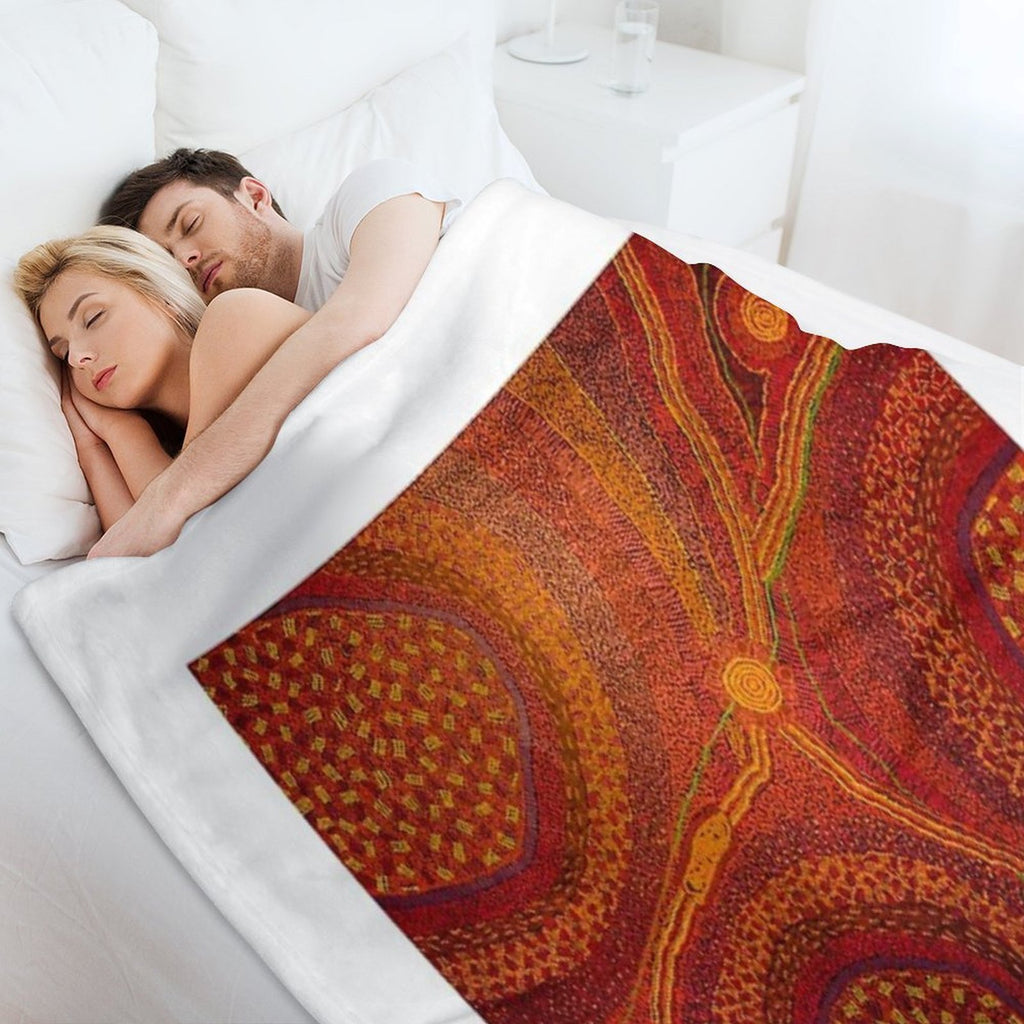 Australian Aboriginal Art Eco-conscious Throw Blanket