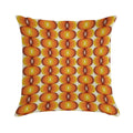 Orange, Brown, And Ivory Retro 1960s Wavy Pattern Soft Fade-Resistant Throw Pillow