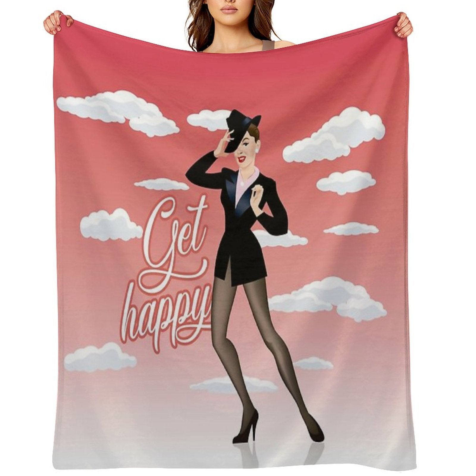 Get Happy Sustainable Throw Blanket