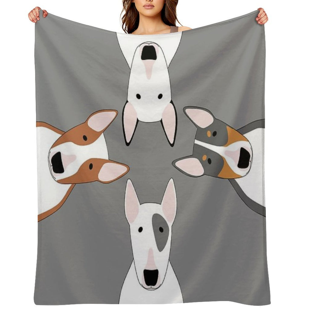 Bull Terrier Squad Machine-washable Throw Blanket