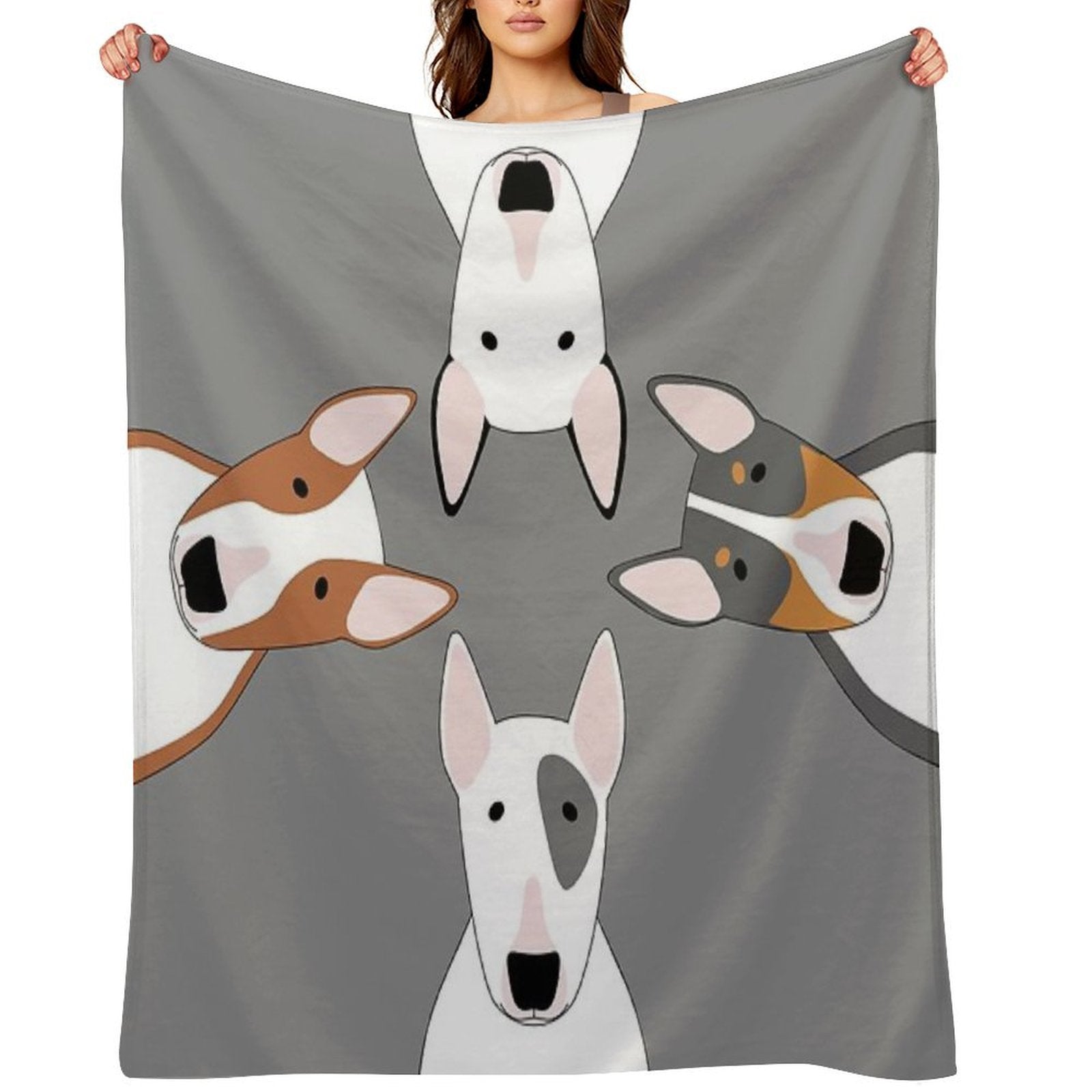 Bull Terrier Squad Machine-washable Throw Blanket