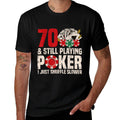 Mens 70th Birthday Poker  Oversized Silhouette T-Shirt