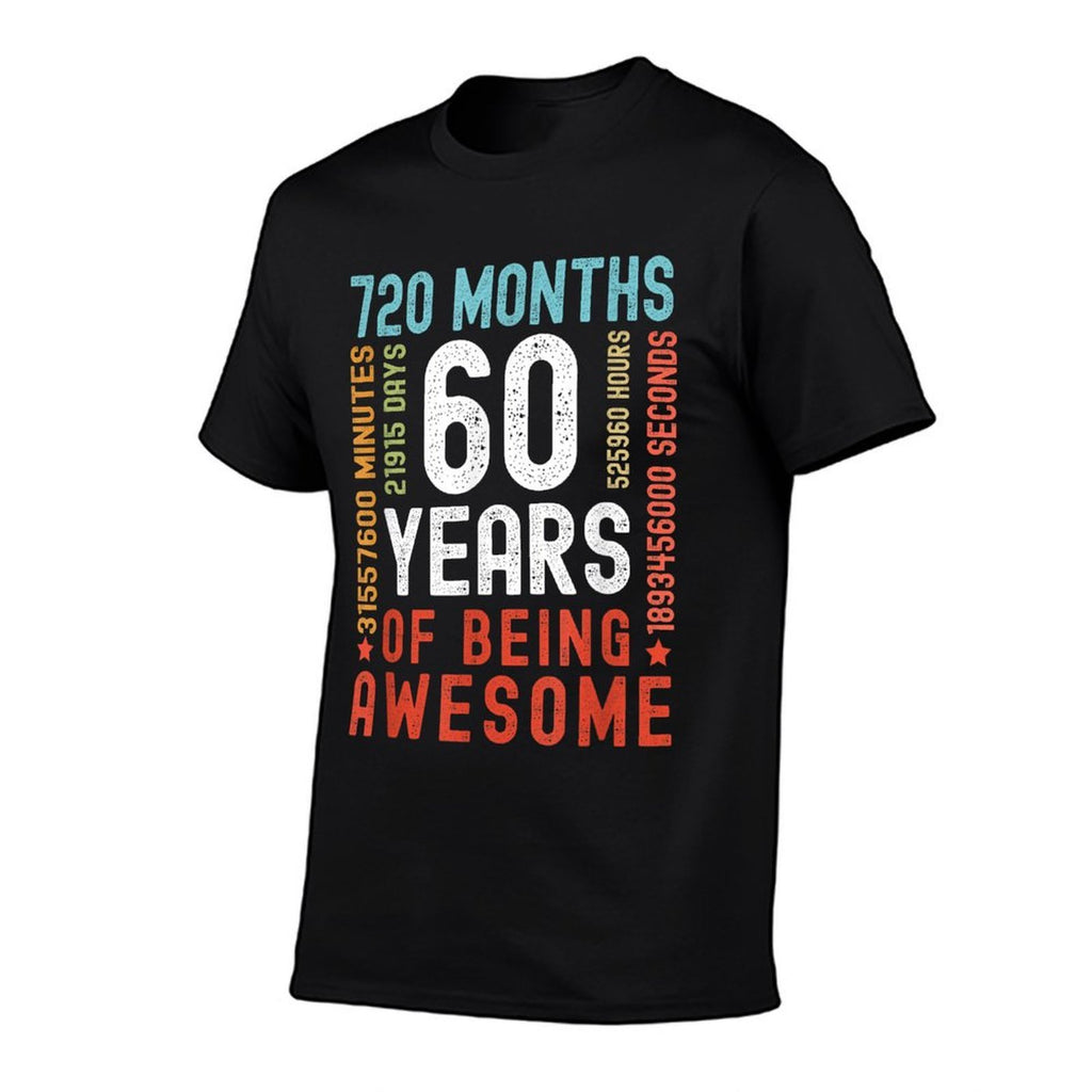 60 Years 720 Months Of Being Awesome Funny 60th Birthday  Moisture-wicking T-Shirt