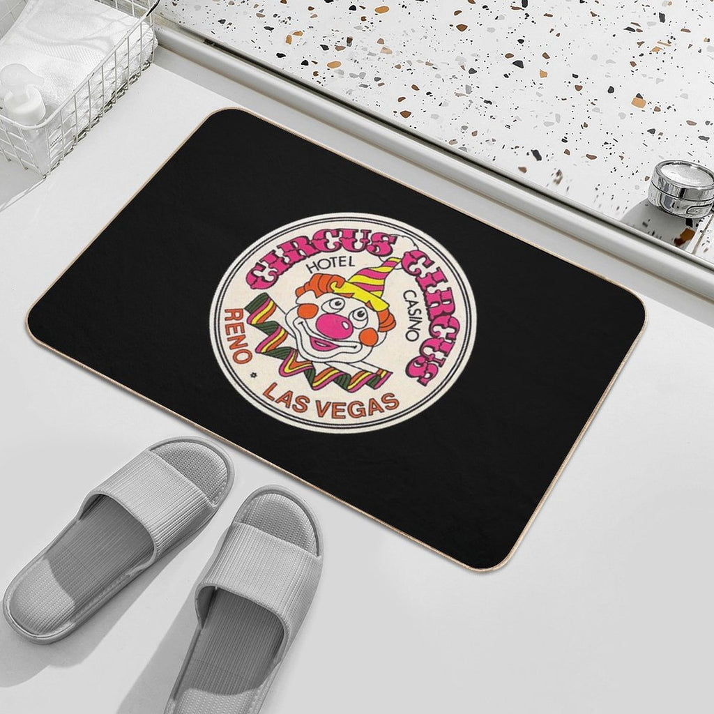 Circus Circus Casino Hotel Vintage Clown Retro Las Vegas  Non-Slip Bath Mat