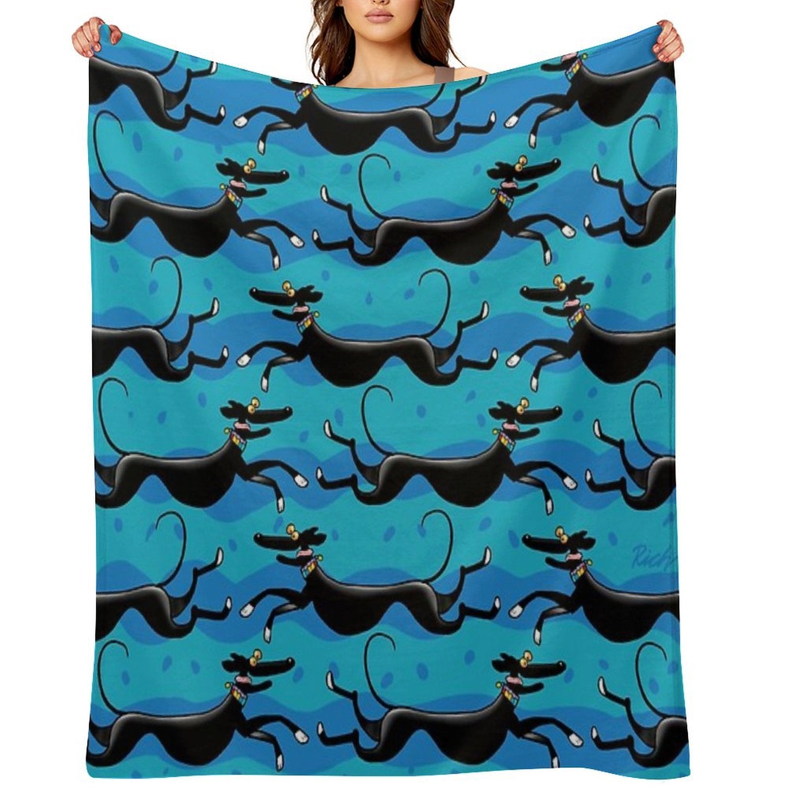 Blue Zoomies Pattern Durable Throw Blanket