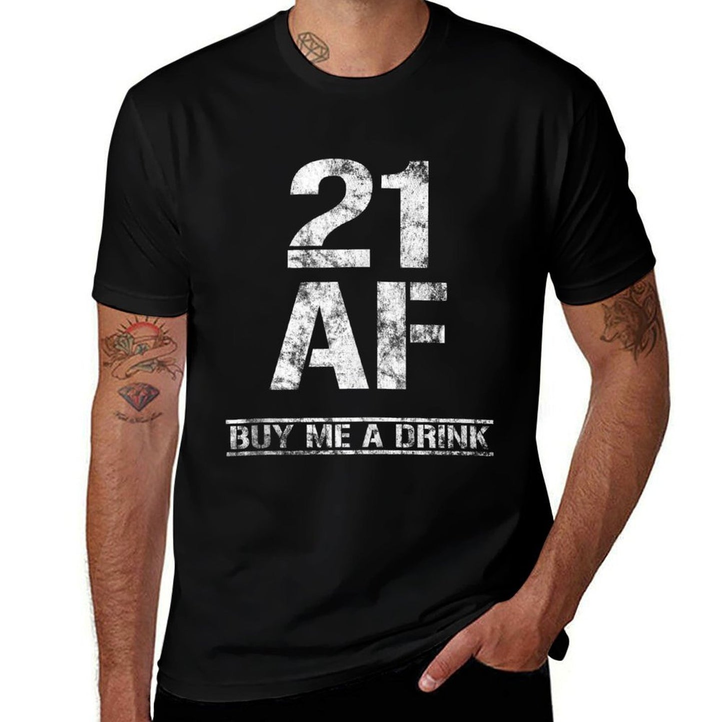21 AF Buy Me A Drink Outfit Funny 21st Birthday Party Gift  Relaxed-fit T-Shirt