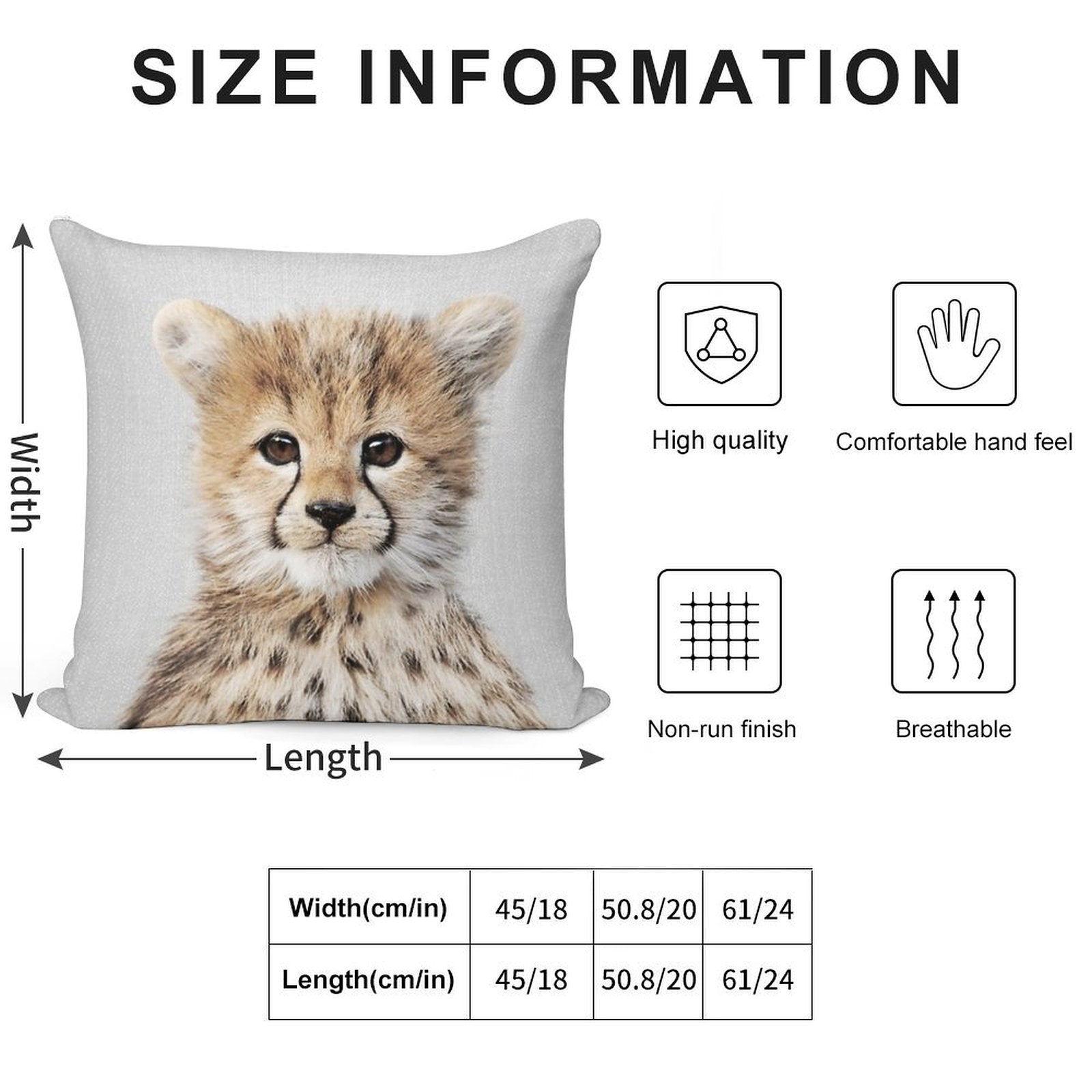 Baby Cheetah - Colorful Soft Bedroom Essential Throw Pillow