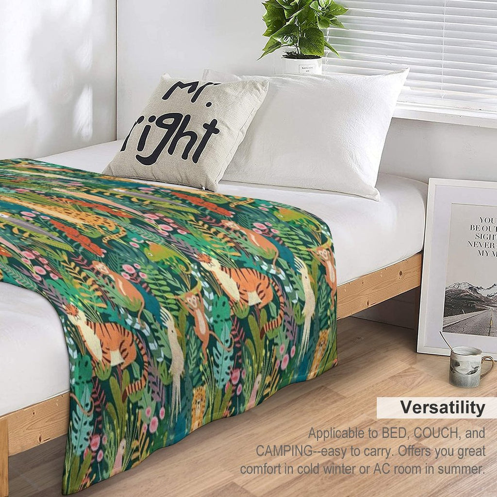 Tropical Jungle Print - For A Nature Lover, Tropical Jungle Decorating Print. Eco-conscious Throw Blanket