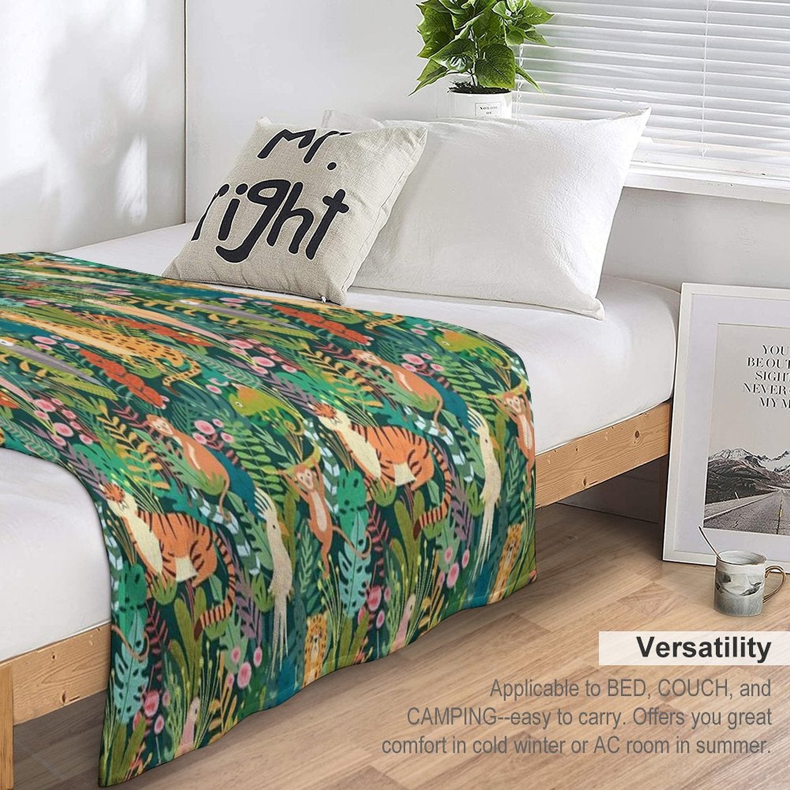 Tropical Jungle Print - For A Nature Lover, Tropical Jungle Decorating Print. Eco-conscious Throw Blanket