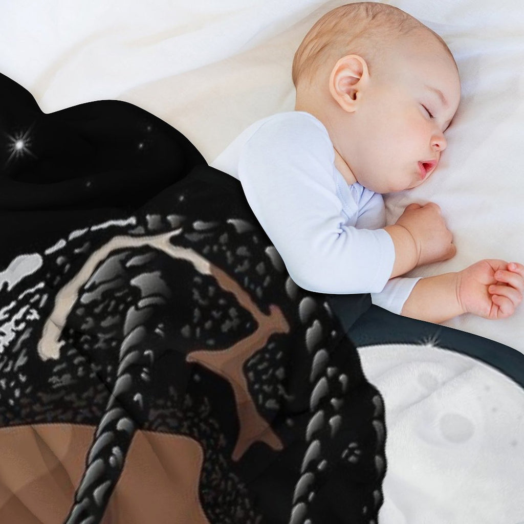 Travis Scott Moon Art Plush Throw Blanket