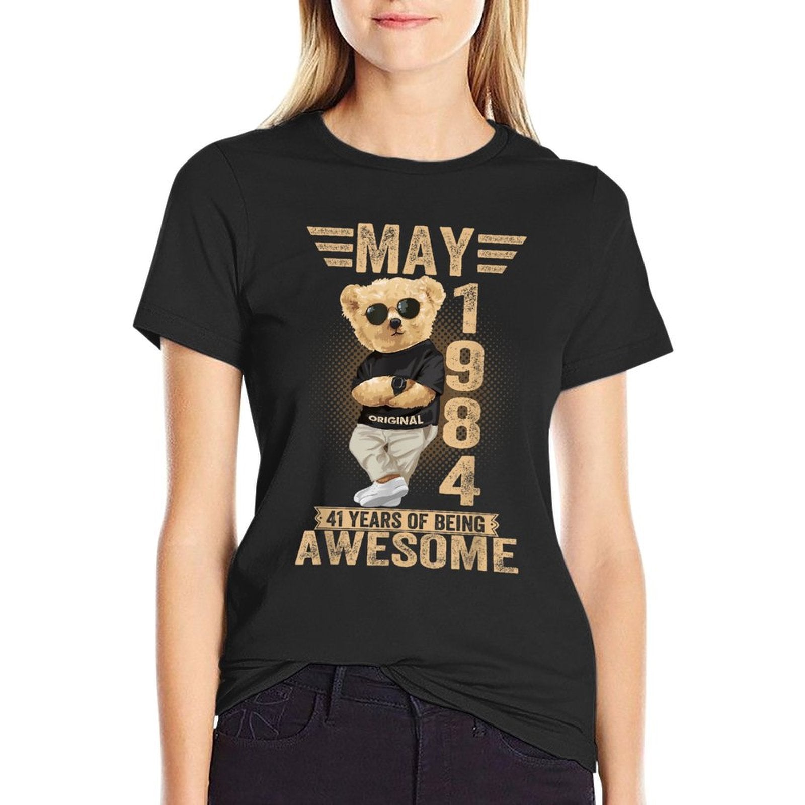 May 41th Birthday Men Women 1984 Awesome Teddy Bear  Odor-resistant T-Shirt