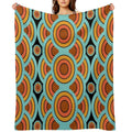 60s 70s Style - Retro Modern Circles - Vintage Mid-Century Versatility Throw Blanket