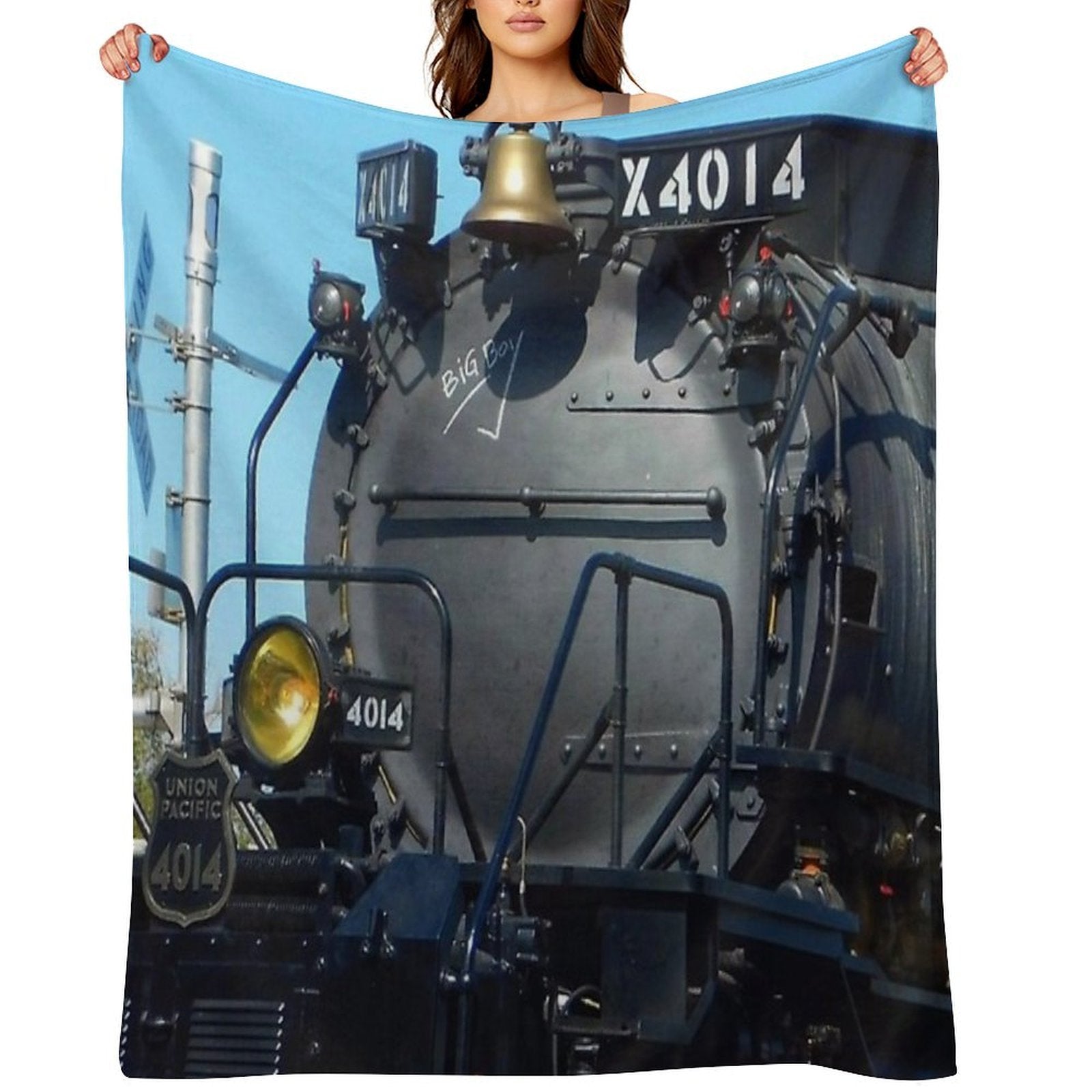 Big Boy Train (Colored) Velvety-soft Throw Blanket