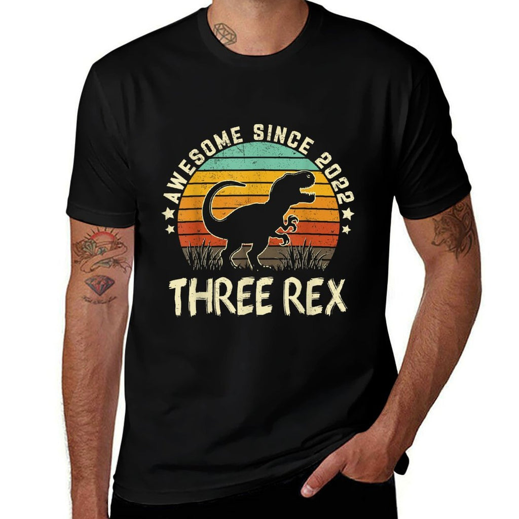 Three Rex Birthday Boy 3 Years Old Dinosaur 3rd Birthday Boy  Durable T-Shirt