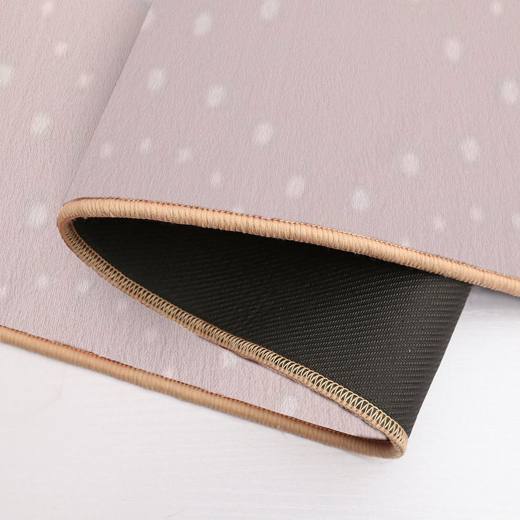 Cute Boho Minimalist Dotted Circles Design Pale Pink Durable Bath Mat