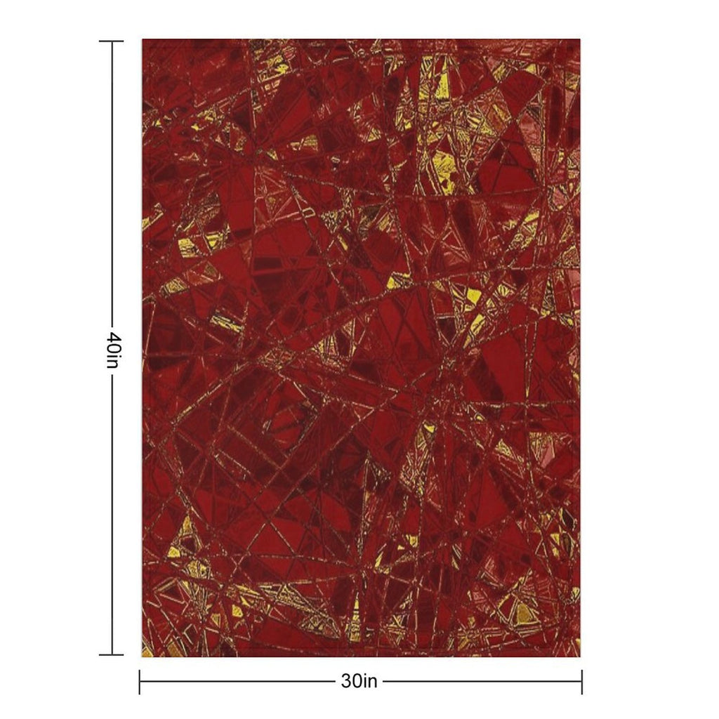 Aurelia- Red And Gold Metallic Wrinkle-free Throw Blanket