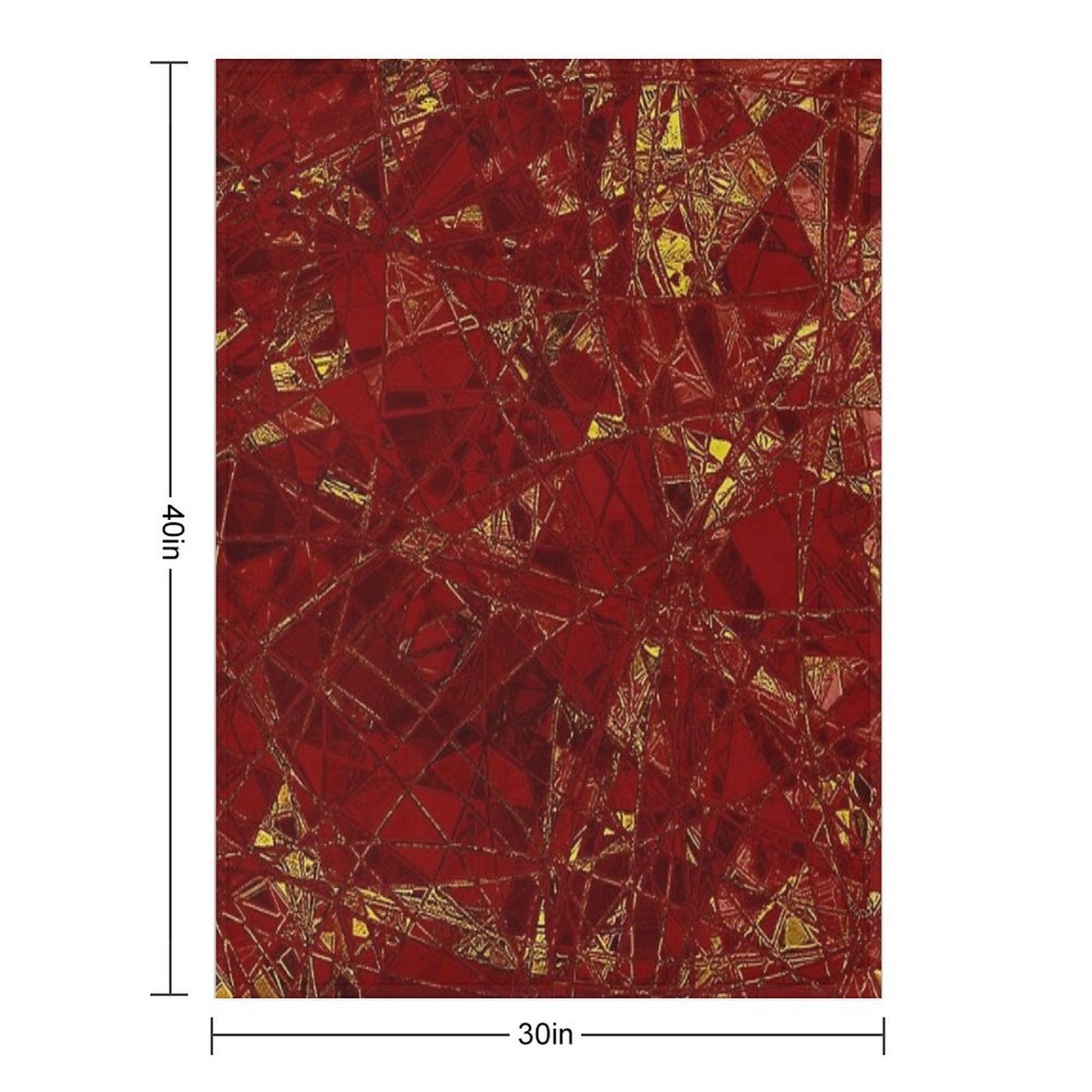 Aurelia- Red And Gold Metallic Wrinkle-free Throw Blanket