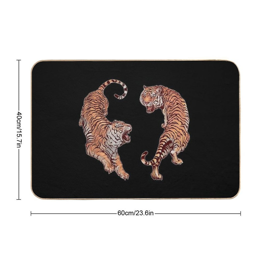 Year of The Tiger Happy Chinese New Year Yin Yang Tigers  Versatile Bath Mat