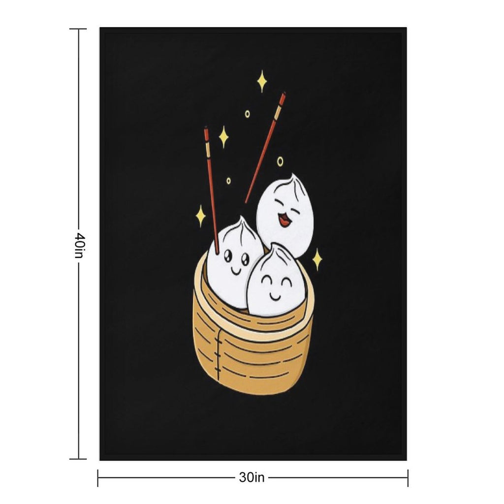 Happy Dumpling Eco-conscious Throw Blanket