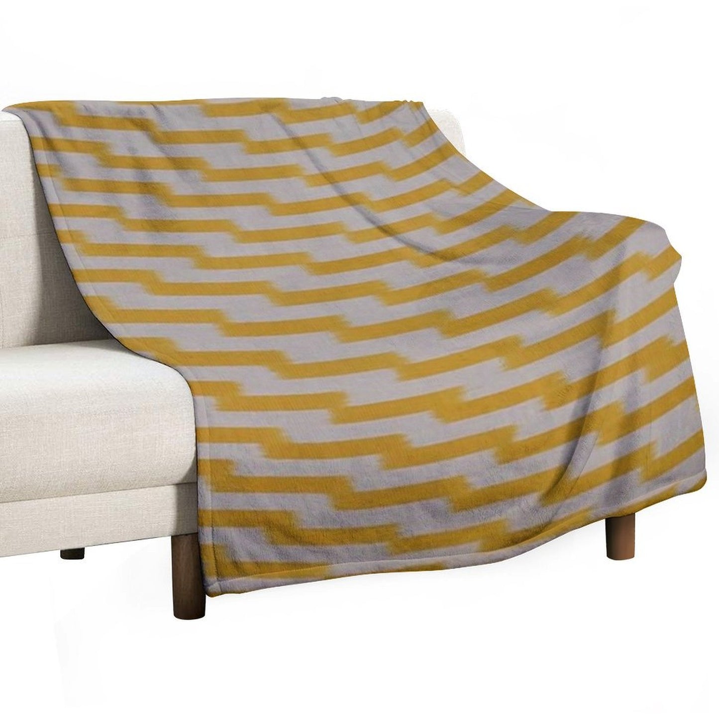 Yellow Ikat Design Travel-friendly Throw Blanket