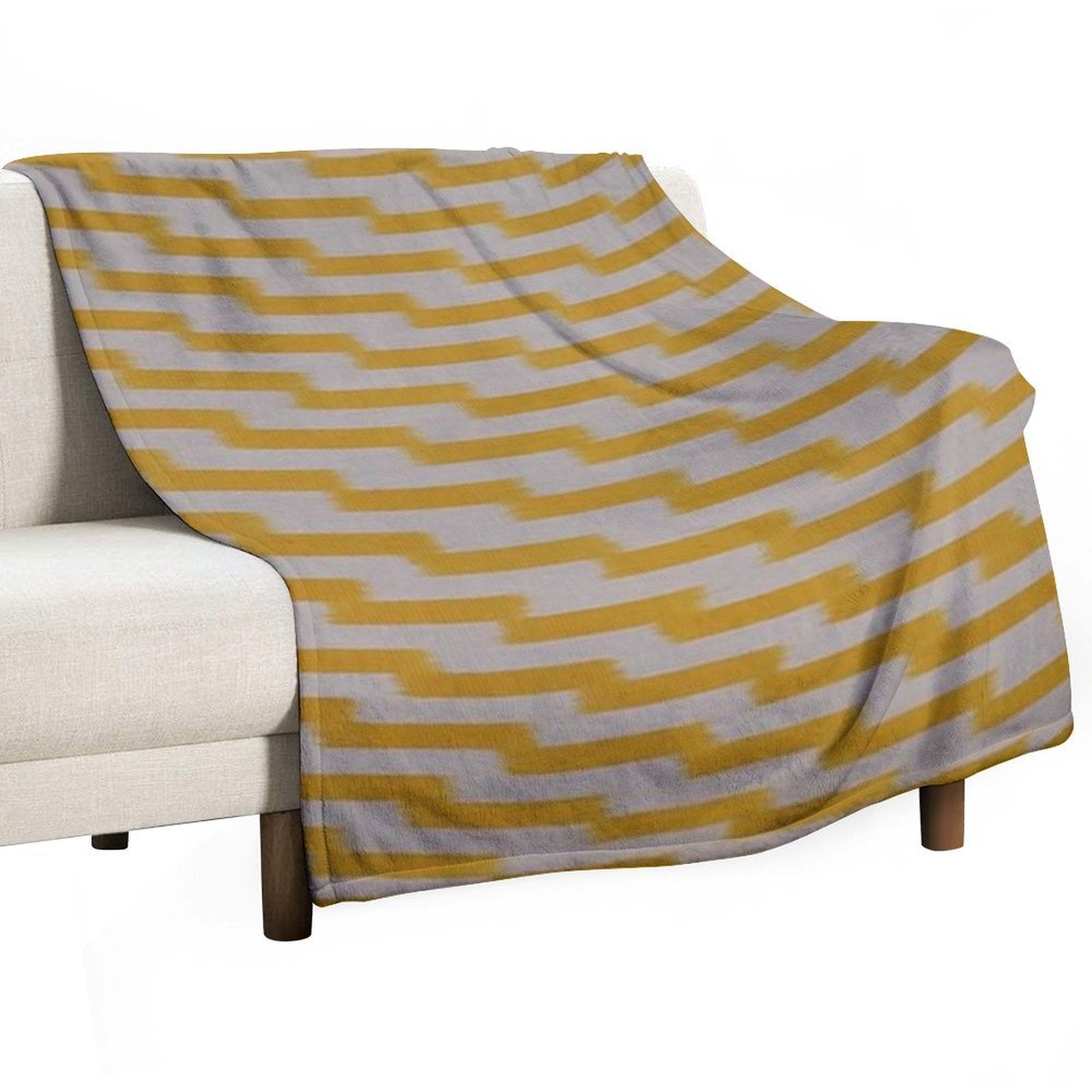 Yellow Ikat Design Travel-friendly Throw Blanket