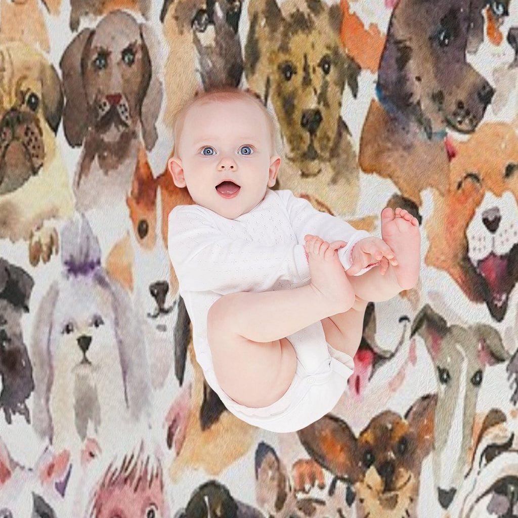 Cute Watercolor Dogs Lightweight Throw Blanket