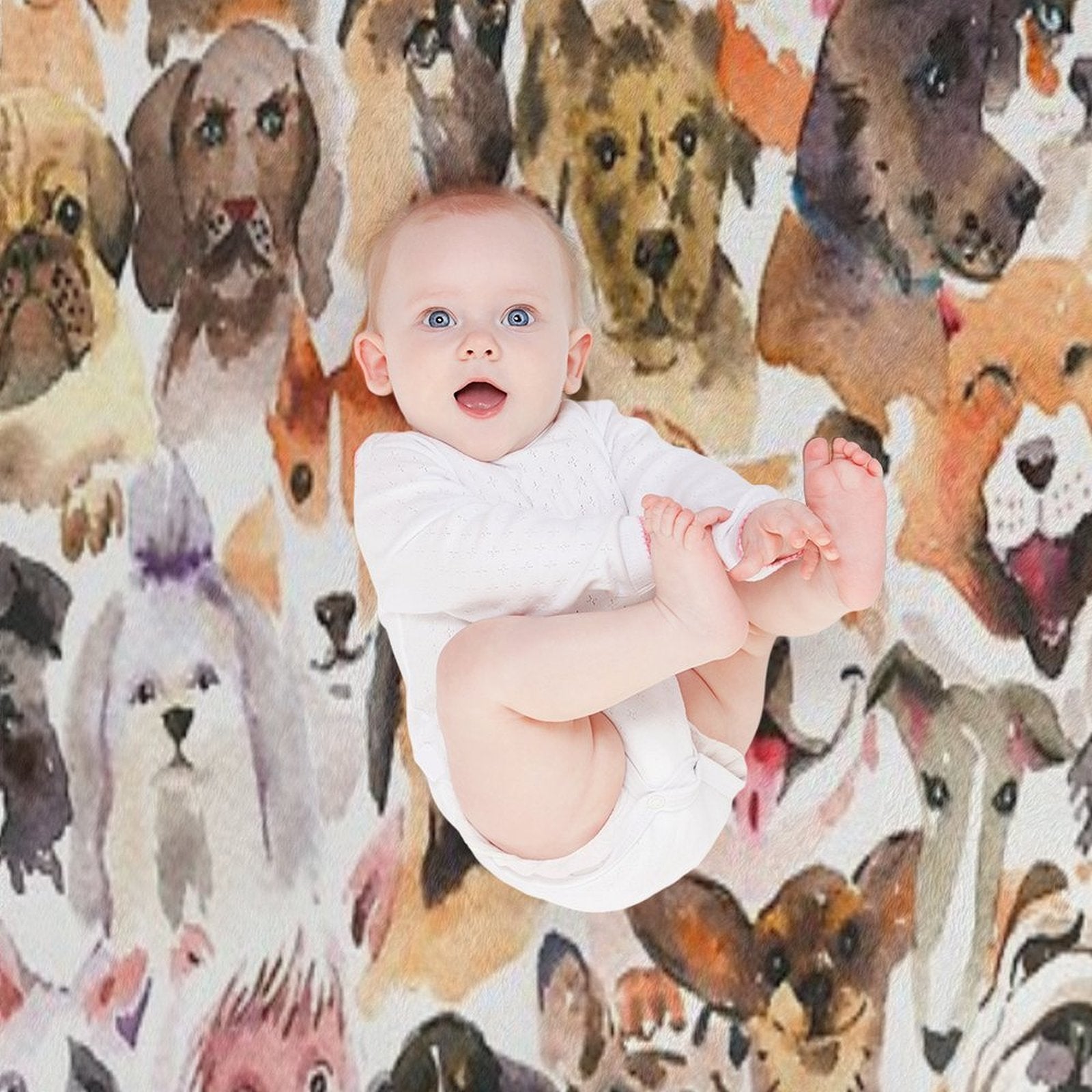 Cute Watercolor Dogs Lightweight Throw Blanket