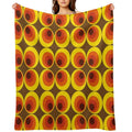 70s, 80s Funky Vintage Circle Pattern Versatility Throw Blanket