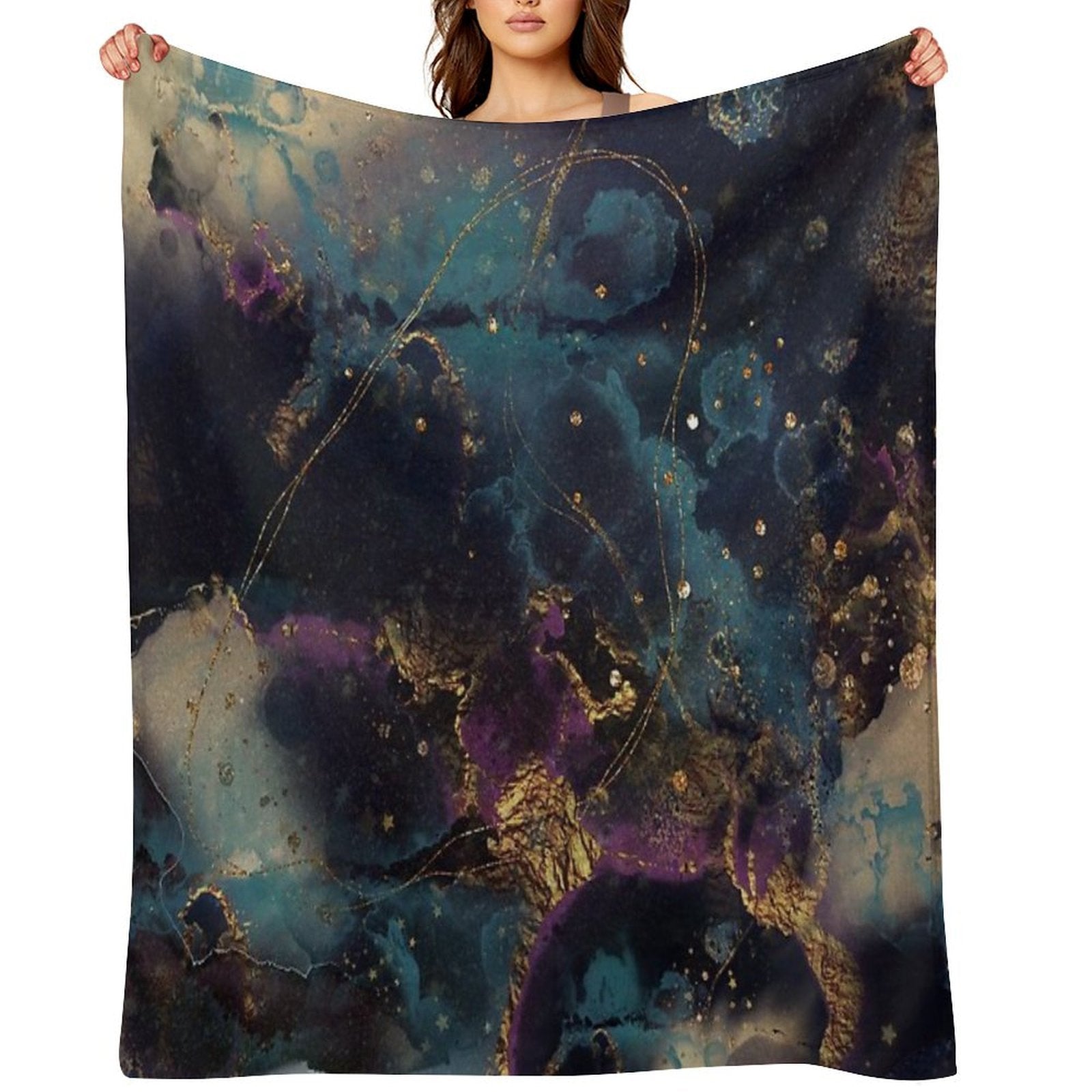 Abstract Stardust Galaxy Anti-pilling Throw Blanket